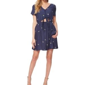 J.O.A. Mini Dress with Cut out Detail and Tie